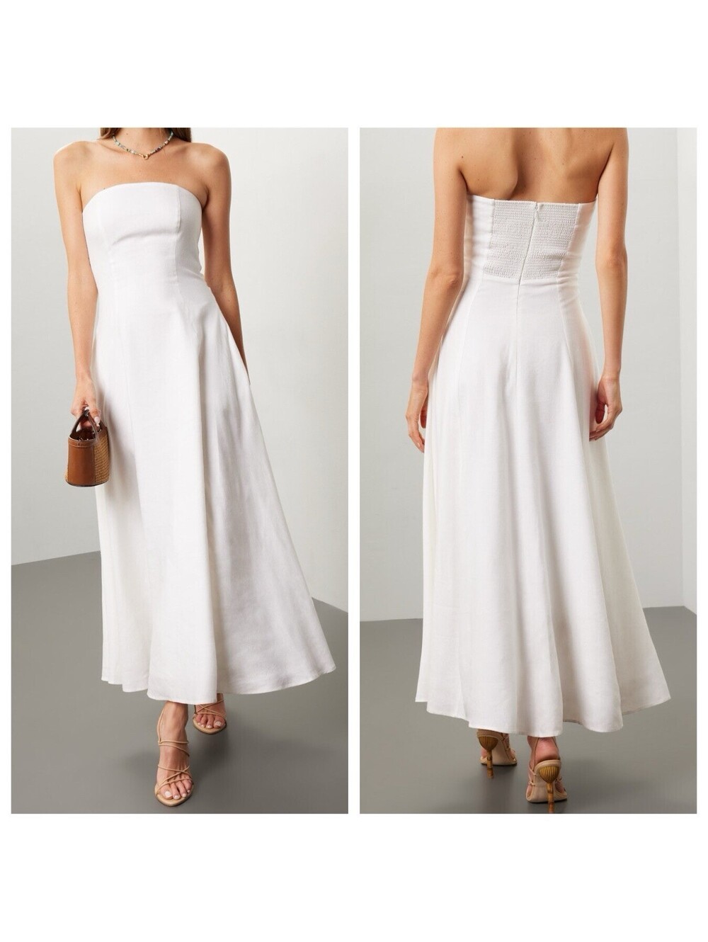 $298 Favorite Daughter THE FAVORITE LINEN DRESS Staples Fit & Flare - Sz 12
